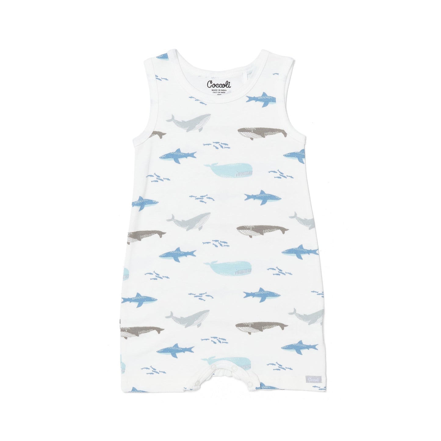 OCEAN LIFE ON CREAM / COTTON-MODAL ROMPER