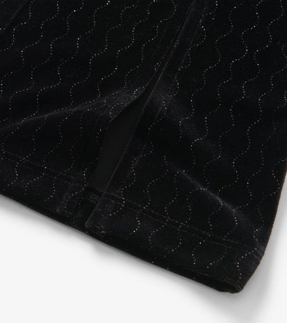 Girls Black Sparkle Wave Velour Flared Pants