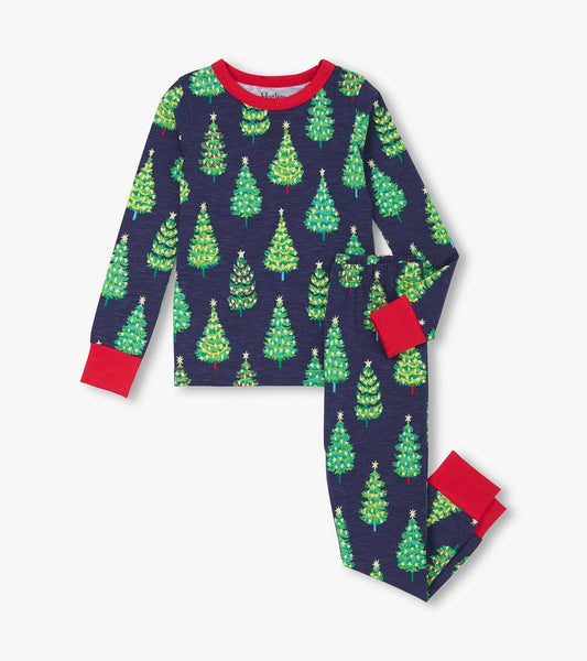 Bottle Brush Trees Cotton Pajama Set