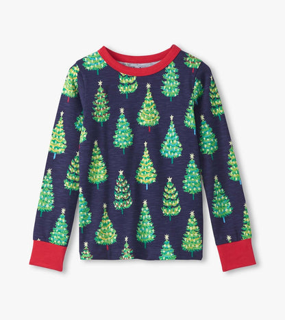 Bottle Brush Trees Cotton Pajama Set