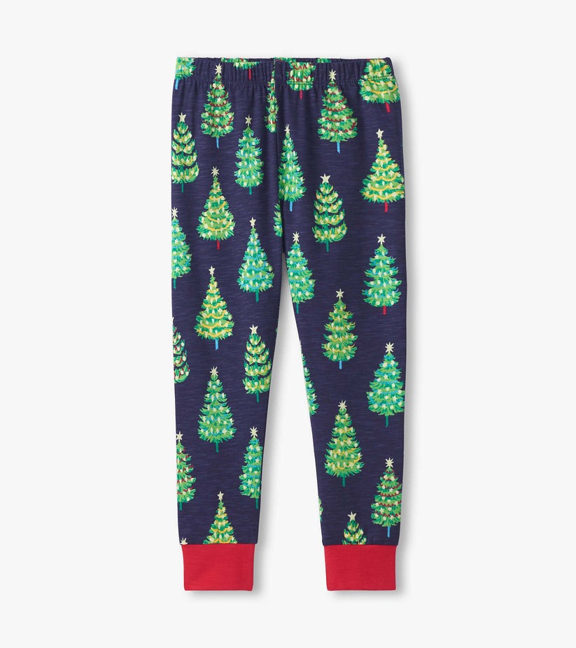 Bottle Brush Trees Cotton Pajama Set