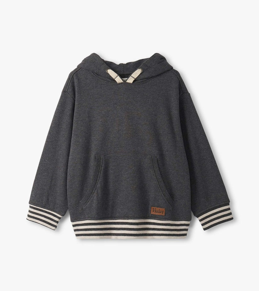 Boys Charcoal Melange Pullover Hoodie