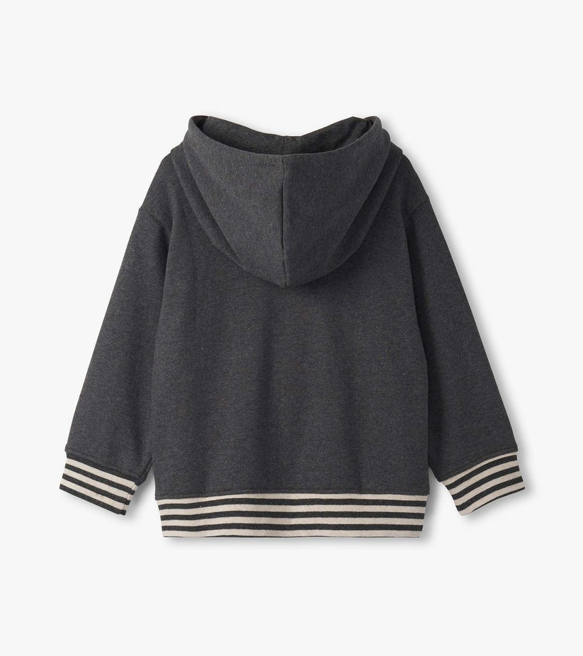 Boys Charcoal Melange Pullover Hoodie