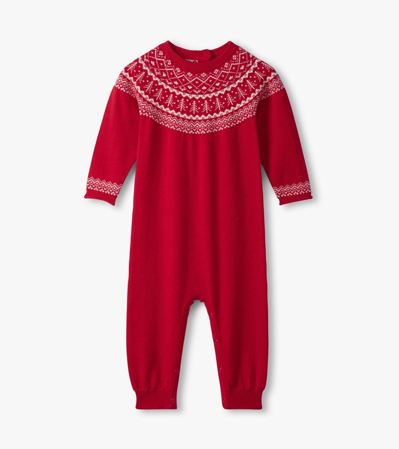 Baby Girls Fair Isle Sweater Romper