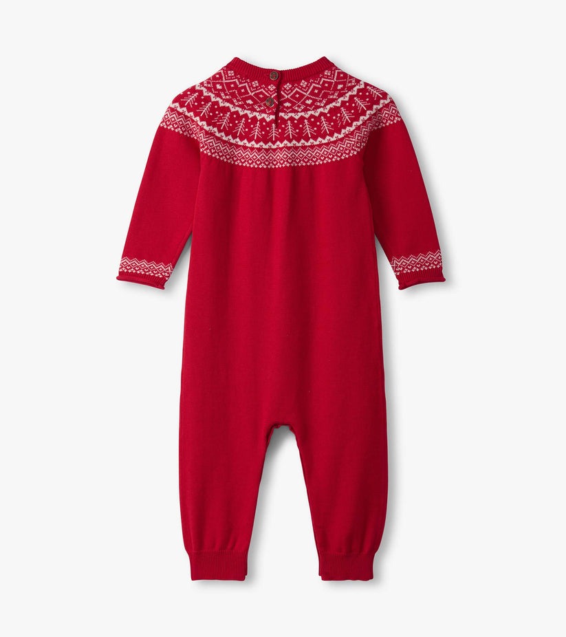 Baby Girls Fair Isle Sweater Romper