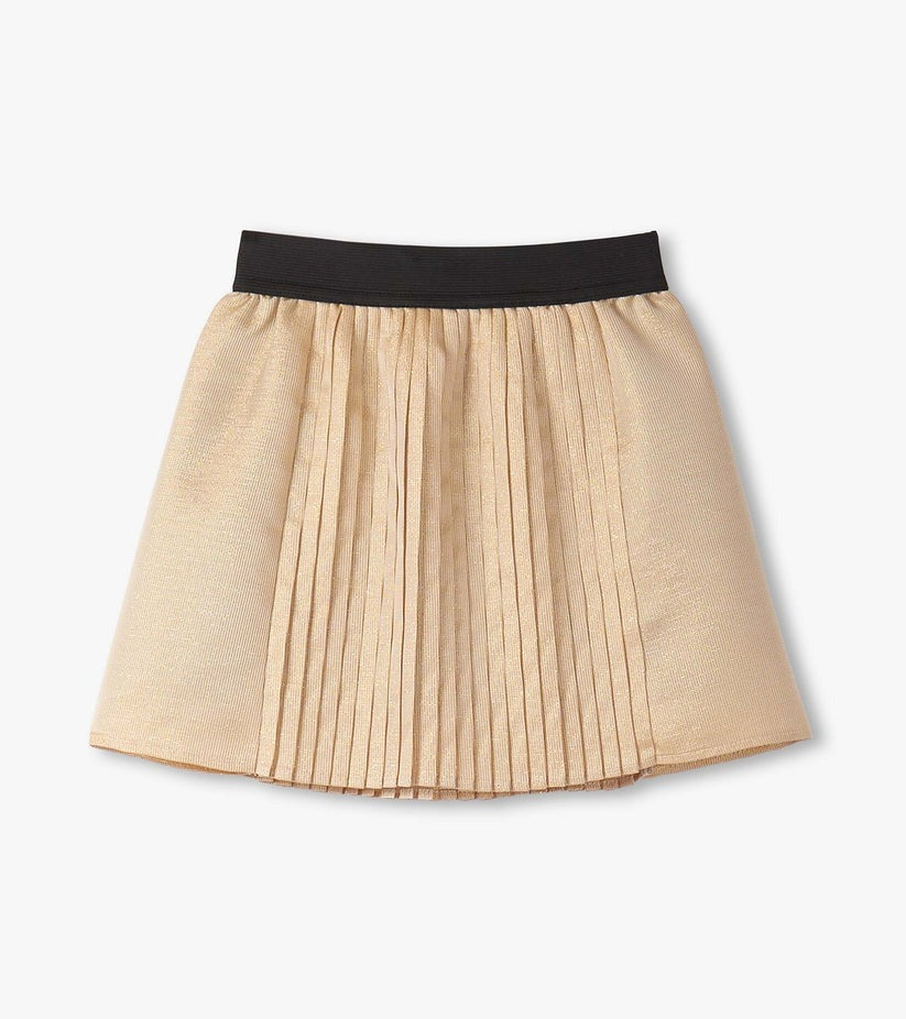 Girls Gold Pleated Fun Skirt