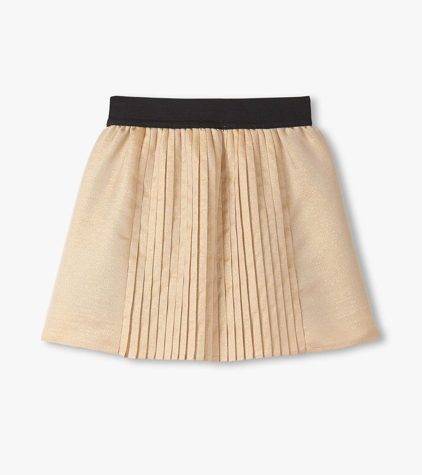 Girls Gold Pleated Fun Skirt