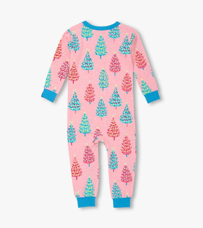 Baby Girls Pink Bottle Brush Trees Cotton Sleeper