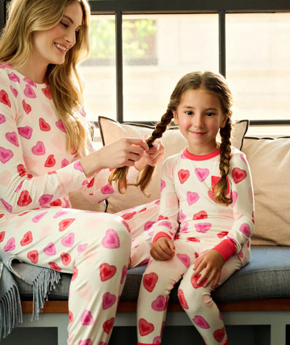 Toddler/Girls Cut Out Hearts Bamboo Pajama Set