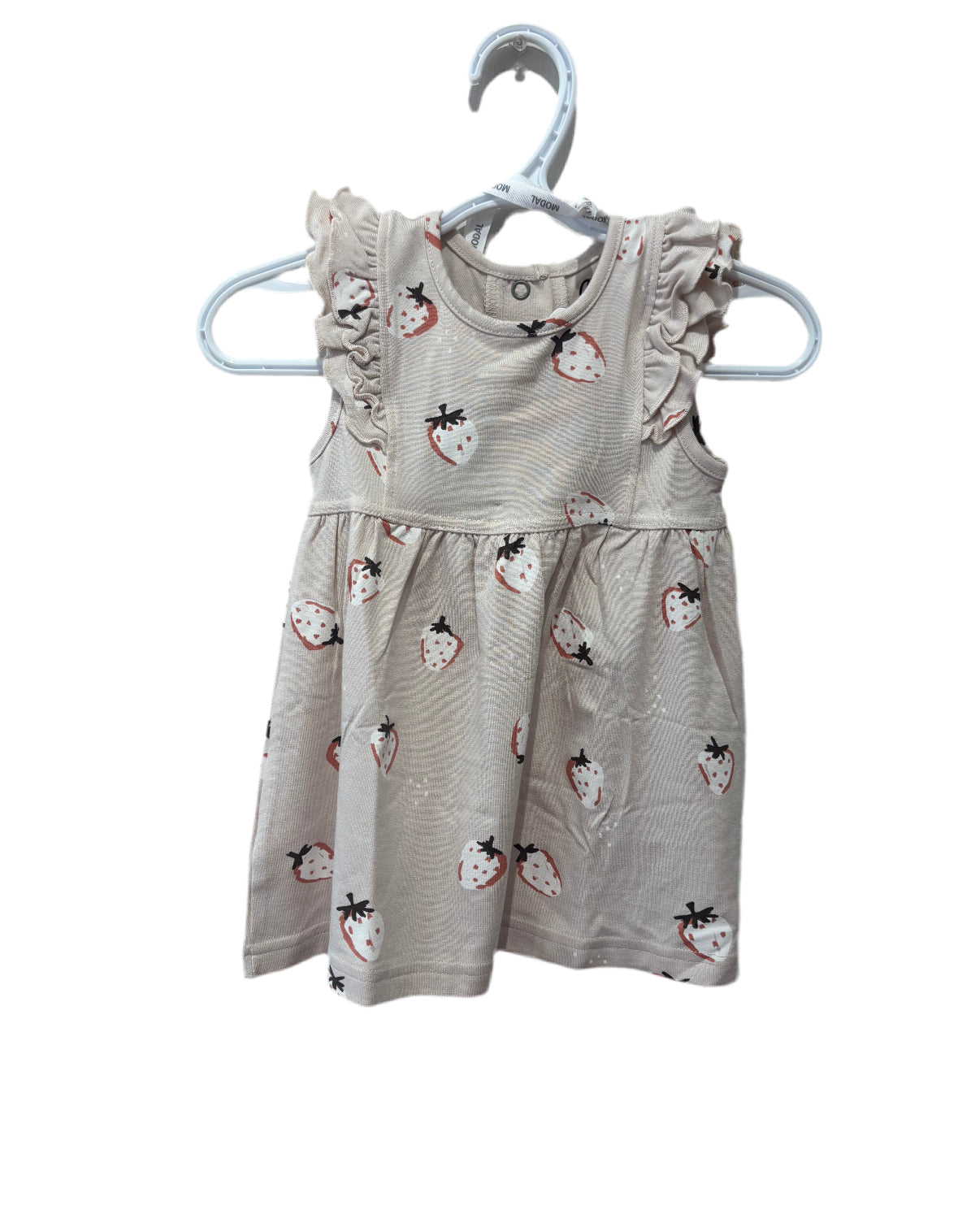 Coccoli Modal Dress Girl’s - Dusty Pink with Strawberries
