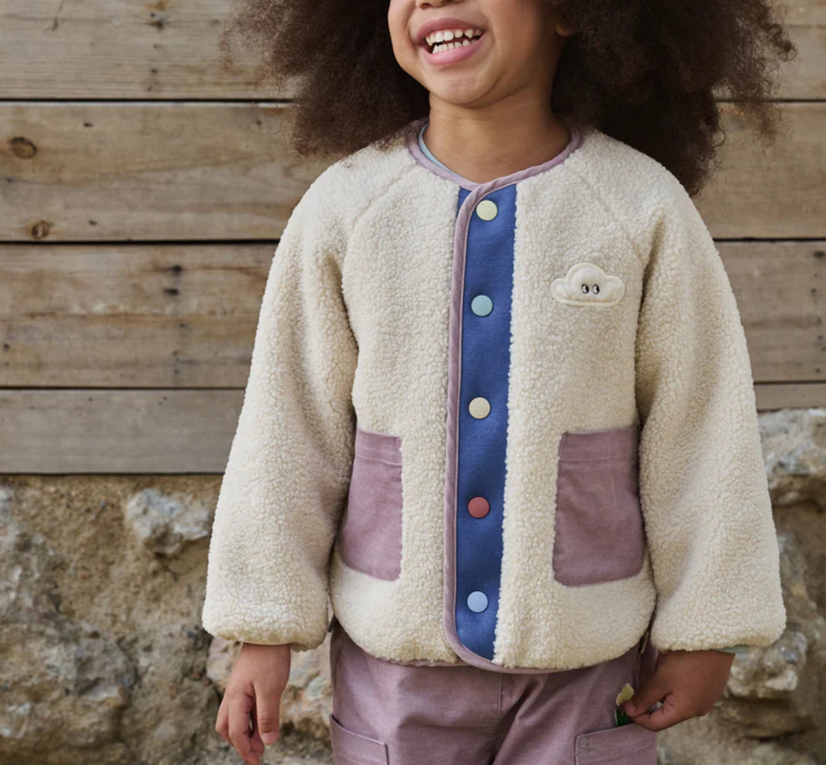 Recycled High Pile Fleece Jacket - Cloud