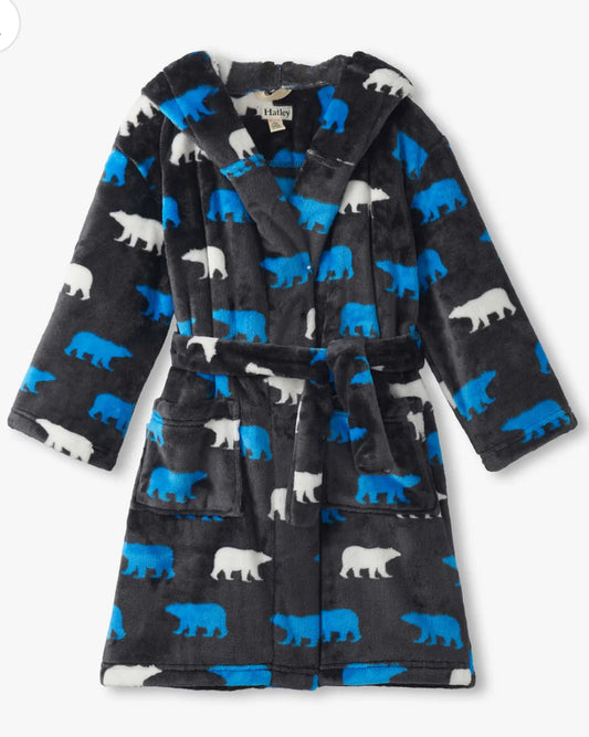 Boys Polar Bear Fuzzy Fleece Robe