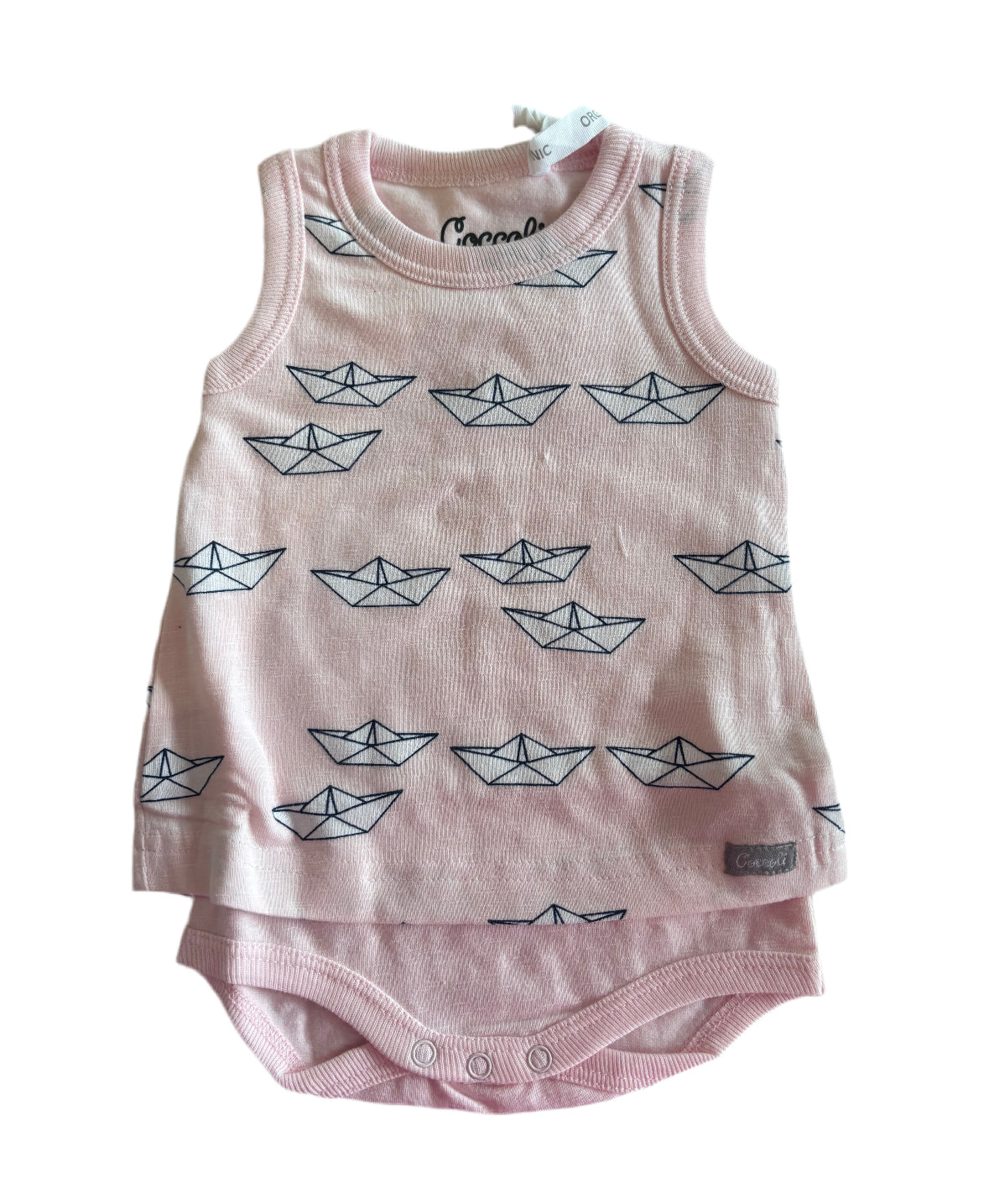 Coccoli Infant Girl Skirted romper - Pink Boats