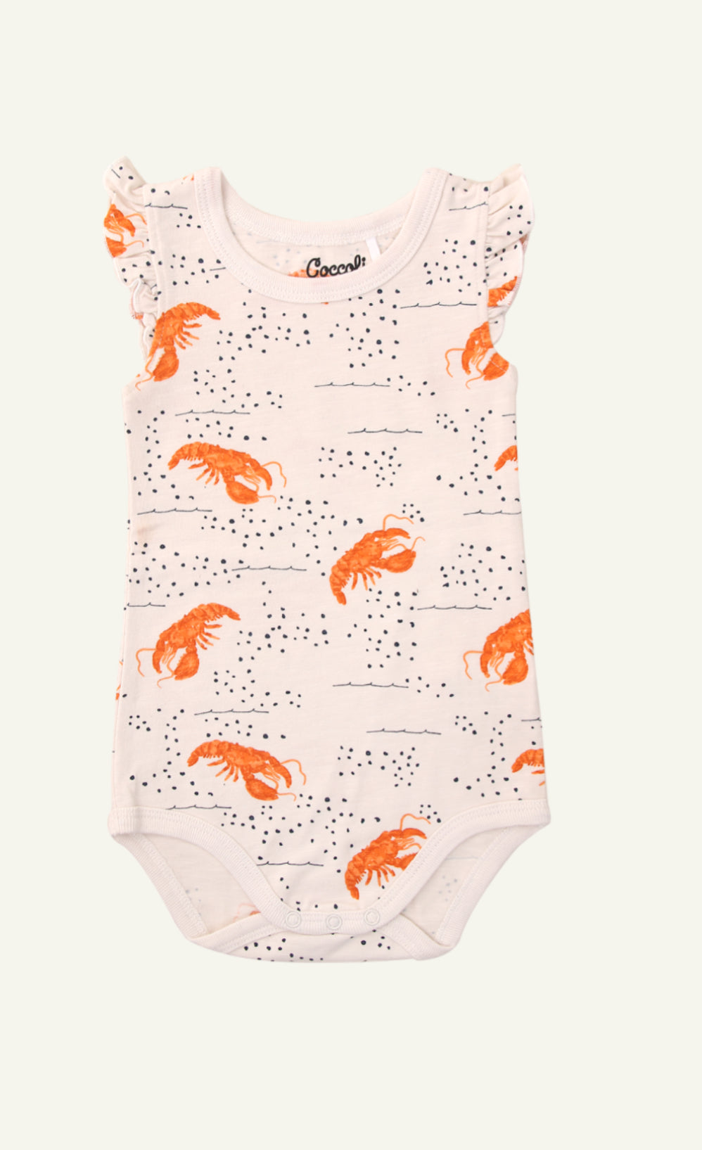 Coccoli Jersey Romper - Lobster Print with Ruffles