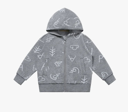French Terry Zip-Up Jacket - Winter Trails