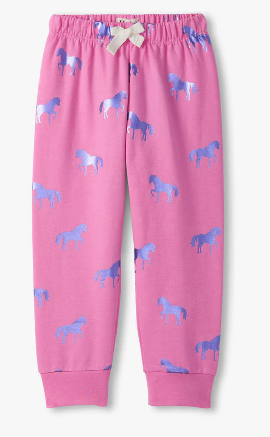 Girls Shimmer Horses Cuffed Track Pants