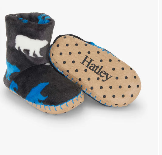 Kids Polar Bear Fuzzy Slippers