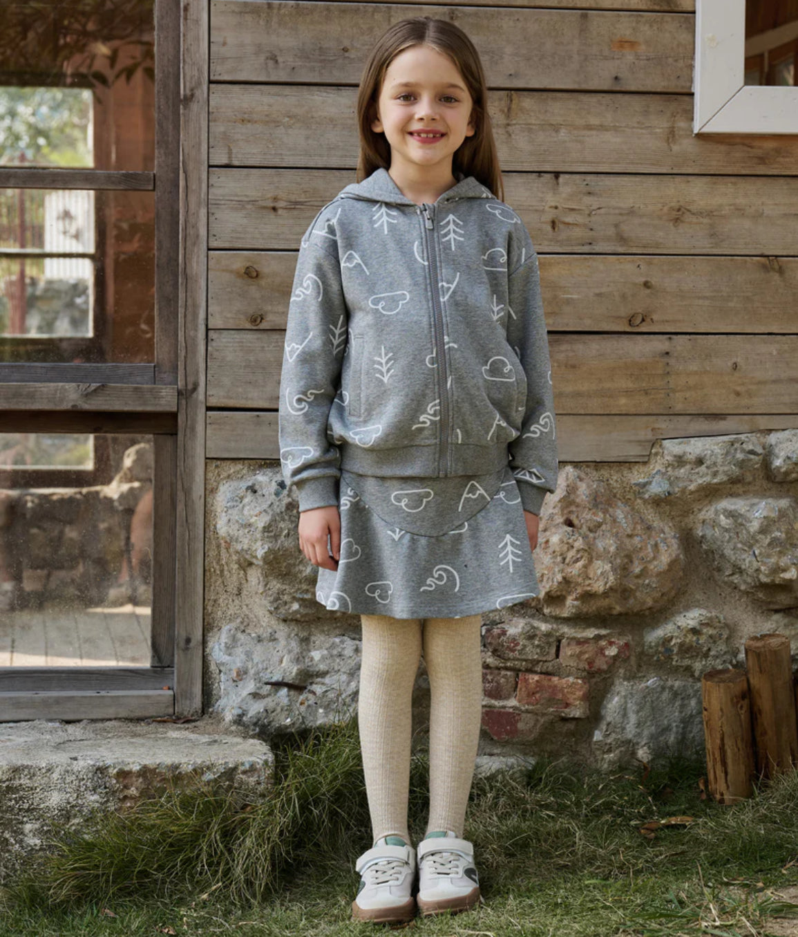 French Terry Skirt - Winter Trails