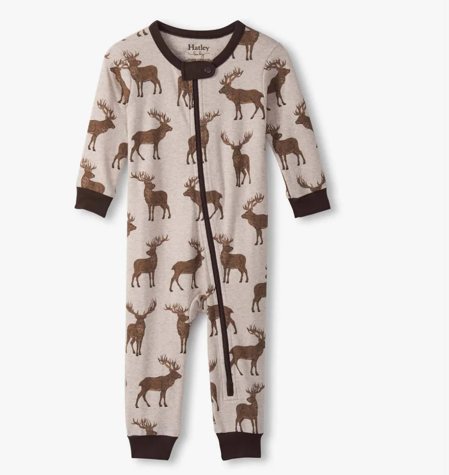 Baby Pine Brush Stags Cotton Sleeper