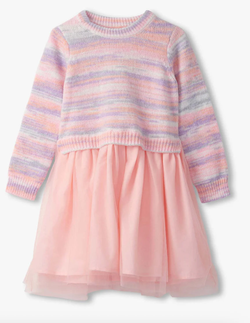Toddler/Girls Pastel Rainbow Fuzzy Mixed Skirt Dress
