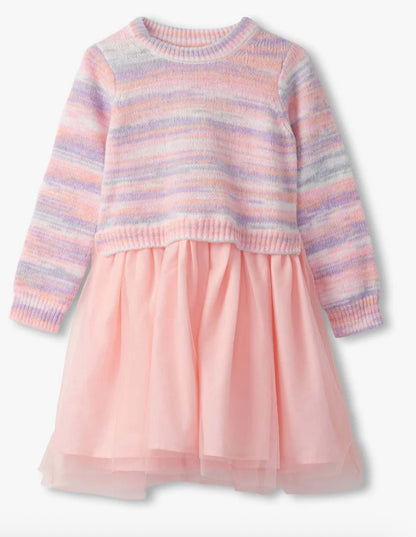 Toddler/Girls Pastel Rainbow Fuzzy Mixed Skirt Dress