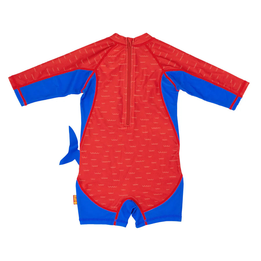 Baby + Toddler UPF50+ Rashguard One Piece Swimsuit - Blue Shark