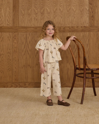 Wide Leg Pants || Bow