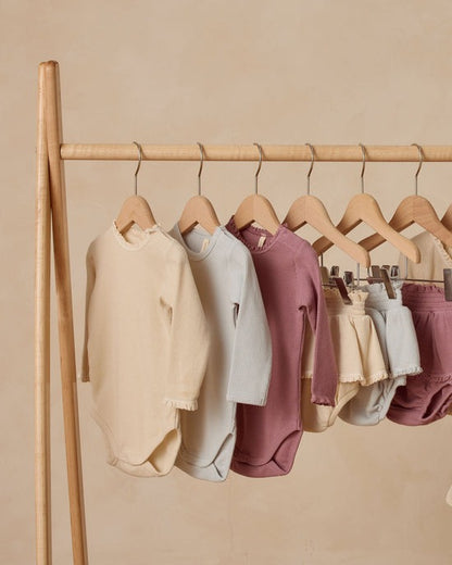 Waffle Long Sleeve Bodysuit || Ice Blue