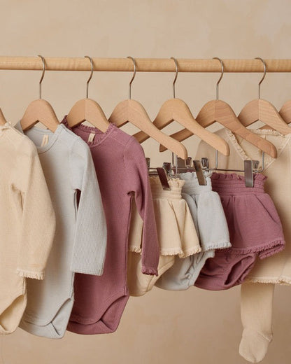 Waffle Long Sleeve Bodysuit || Ice Blue