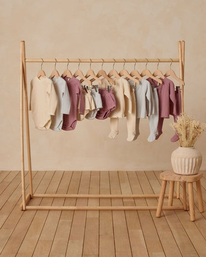 Waffle Long Sleeve Bodysuit || Ice Blue