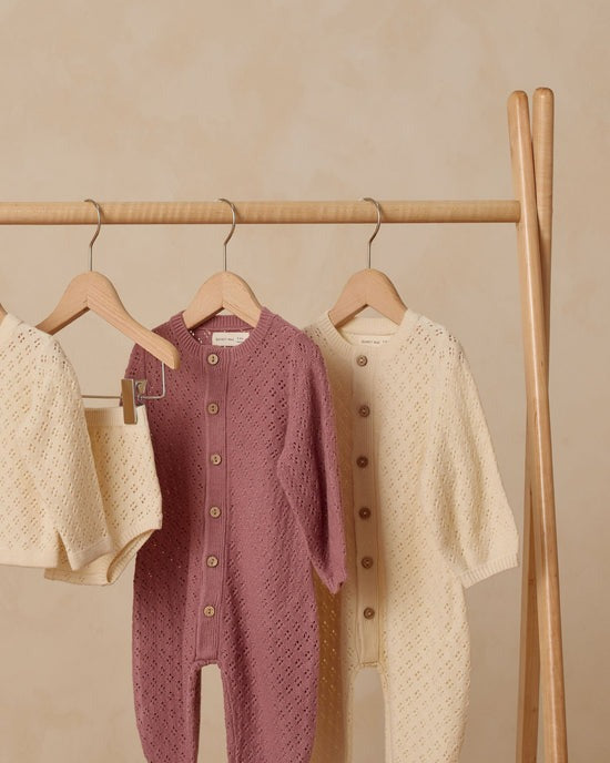 Long Sleeve Bubble Romper || Natural