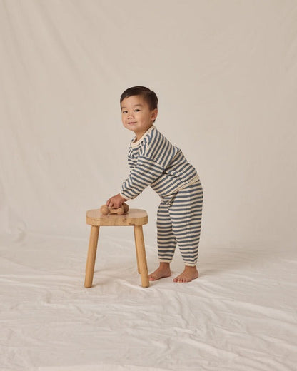 Waffle Slouch Set || Ocean Stripe