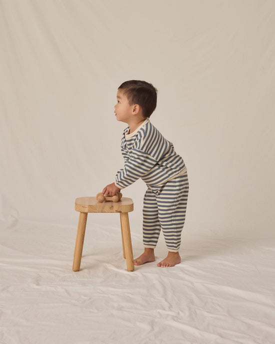 Waffle Slouch Set || Ocean Stripe