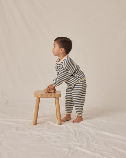 Waffle Slouch Set || Ocean Stripe