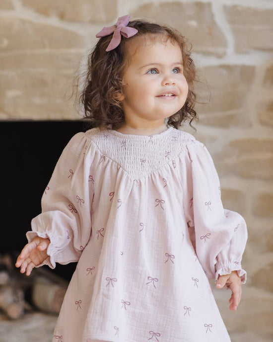 V Smocked Dress || Bows