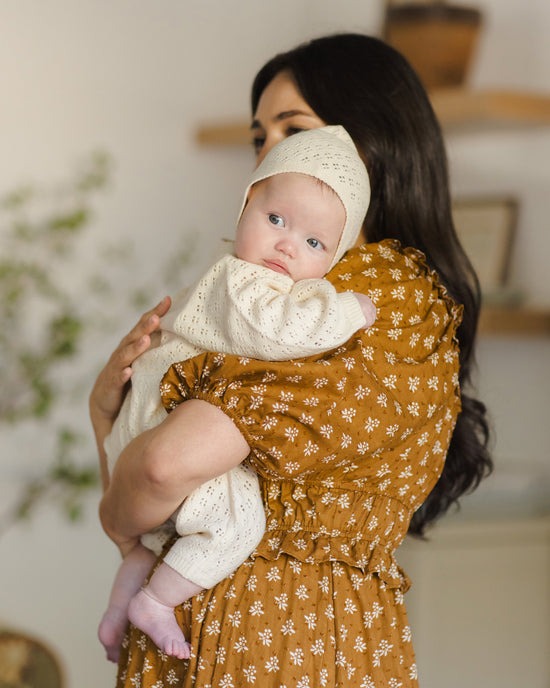 Long Sleeve Bubble Romper || Natural