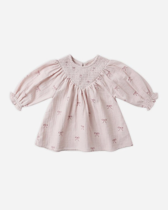 V Smocked Dress || Bows