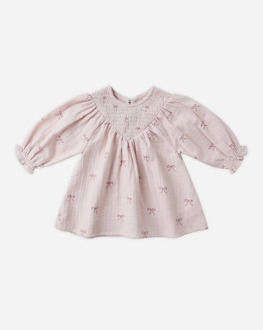 V Smocked Dress || Bows
