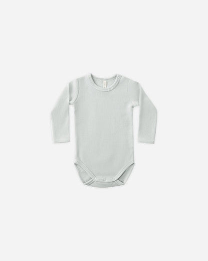 Waffle Long Sleeve Bodysuit || Ice Blue