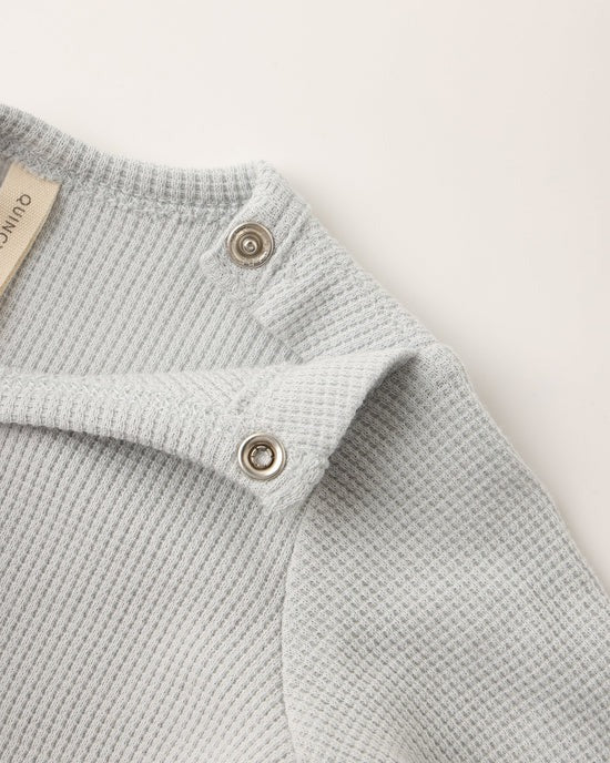 Waffle Long Sleeve Bodysuit || Ice Blue