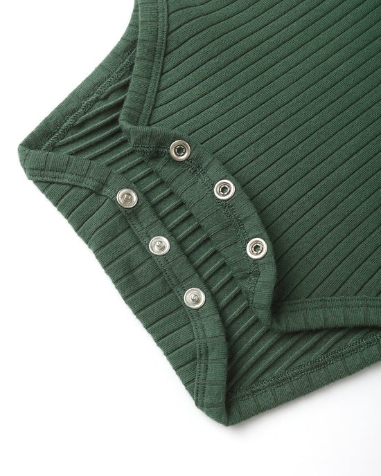 Shoulder Ruffle Bodysuit || Green