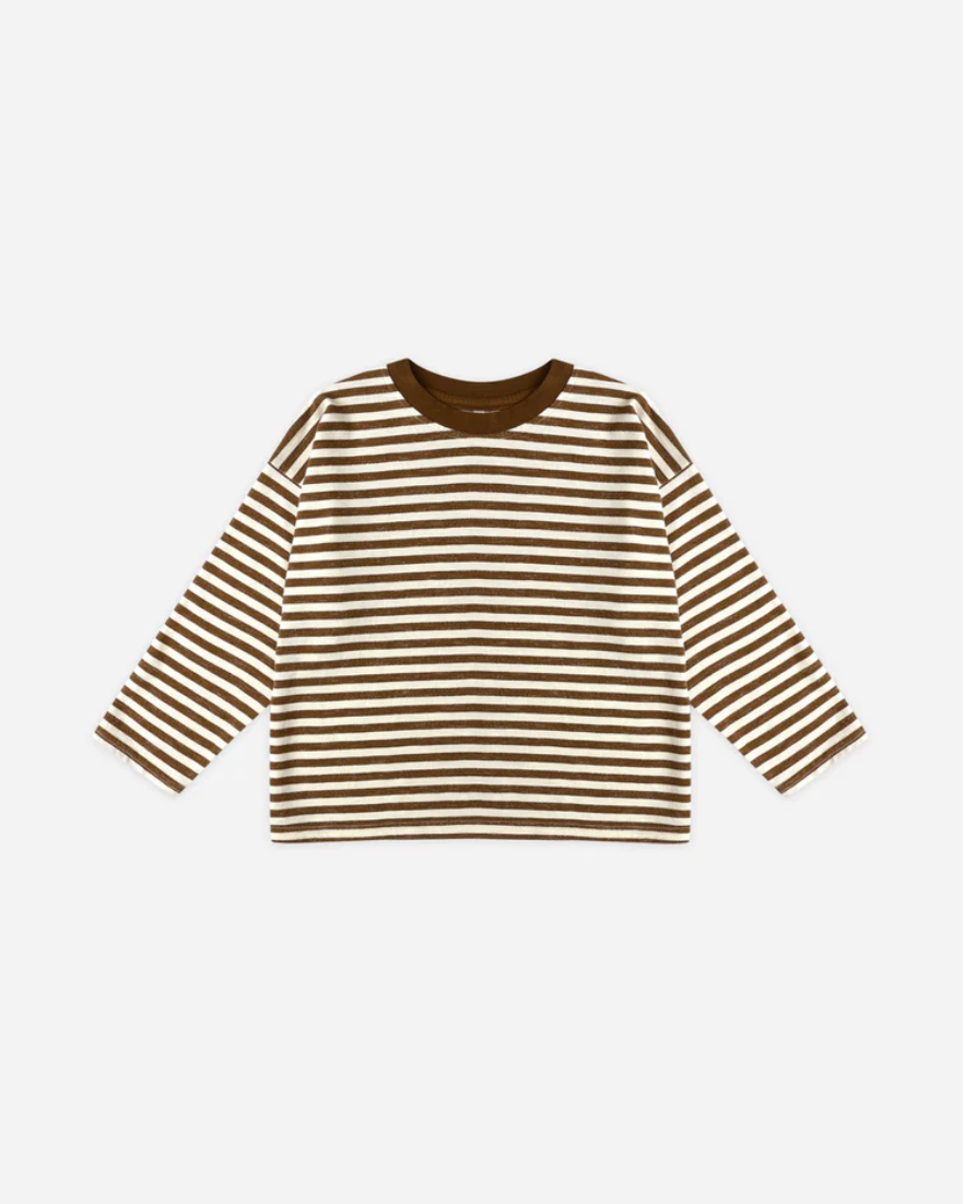 Camden Long Sleeve Tee || Brown Stripe