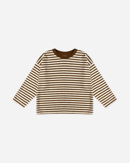 Camden Long Sleeve Tee || Brown Stripe
