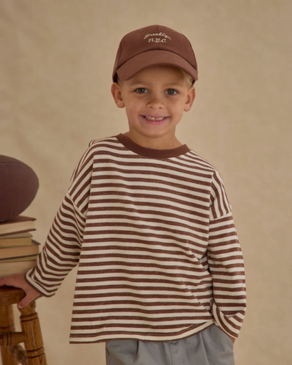 Camden Long Sleeve Tee || Brown Stripe