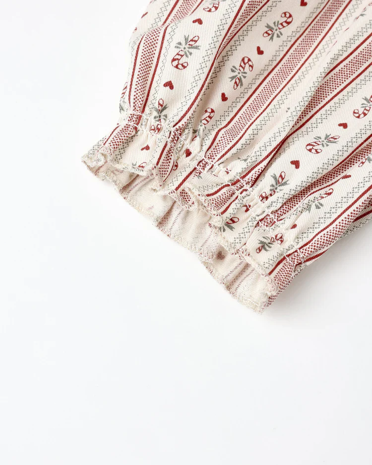 Ruffle Pajamas | Candy Cane Stripe