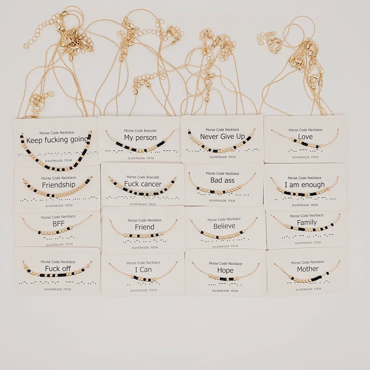 Handmade “Fuck off” Morse Code Necklace