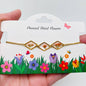 Dried Flowers Floral Geometric Charm Golden Bracelet - PDF