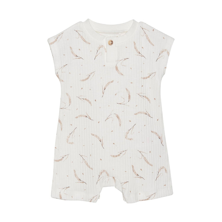 Fixoni: Romper, White And Wheat Pattern