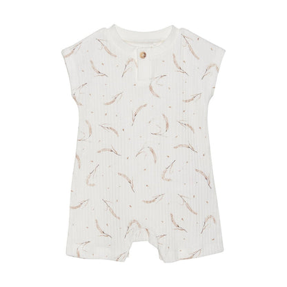Fixoni: Romper, White And Wheat Pattern