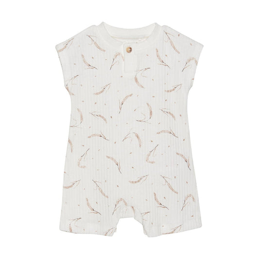Fixoni: Romper, White And Wheat Pattern